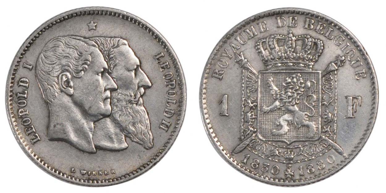Монета Леопольд I и Леопольд II
