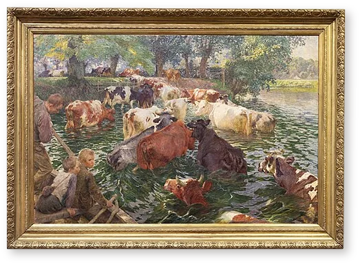 Эмиль Клаус. Коровы, переходящие Лис