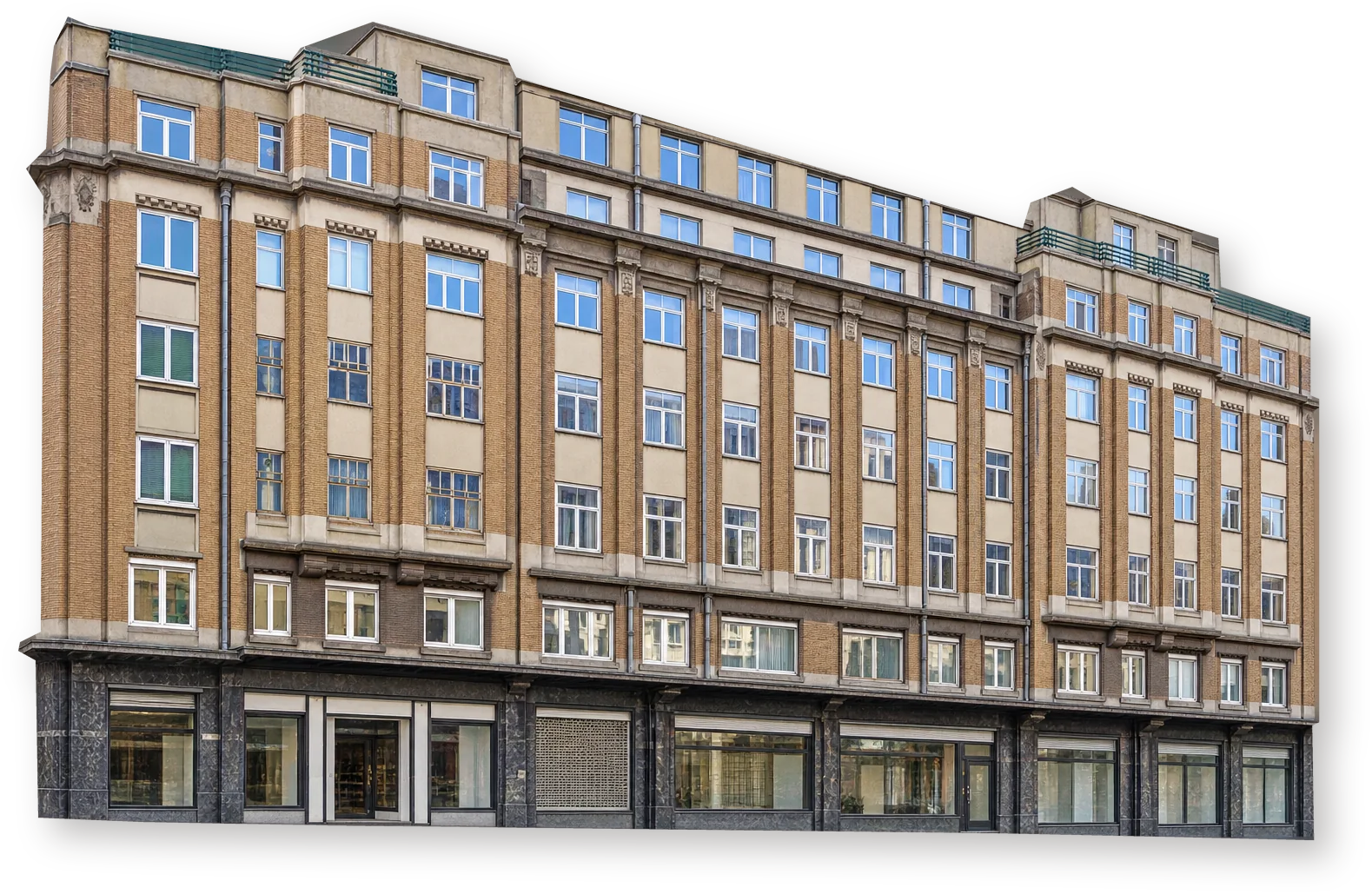 Корпус ар деко на Rue Haute с помещением музея Art et marges в Брюсселе