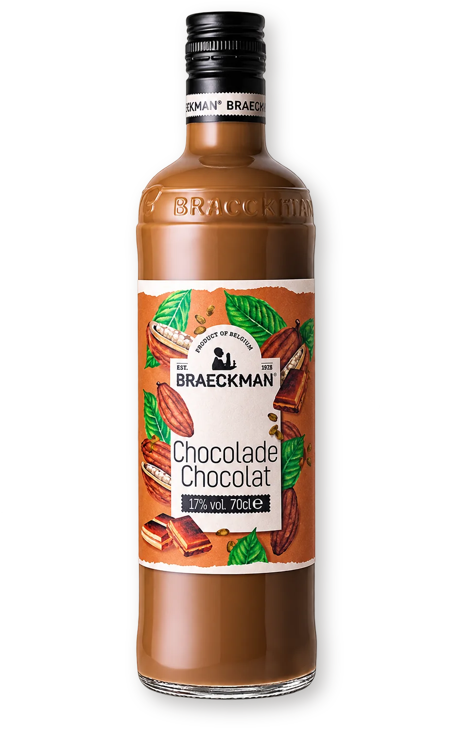 Braeckman Chocolate Бутылка Braeckman Chocolate — сливочный шоколадный ликёр