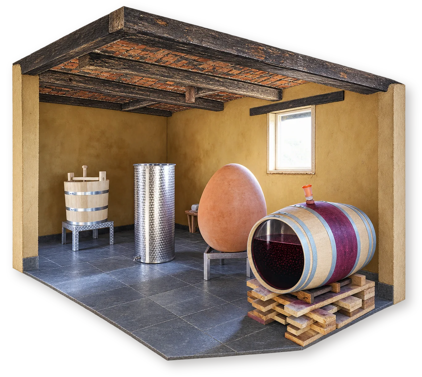 Объёмная иллюстрация винной экспозиции Helshoven / Jerom Winery Объёмная иллюстрация винной экспозиции Helshoven / Jerom Winery
