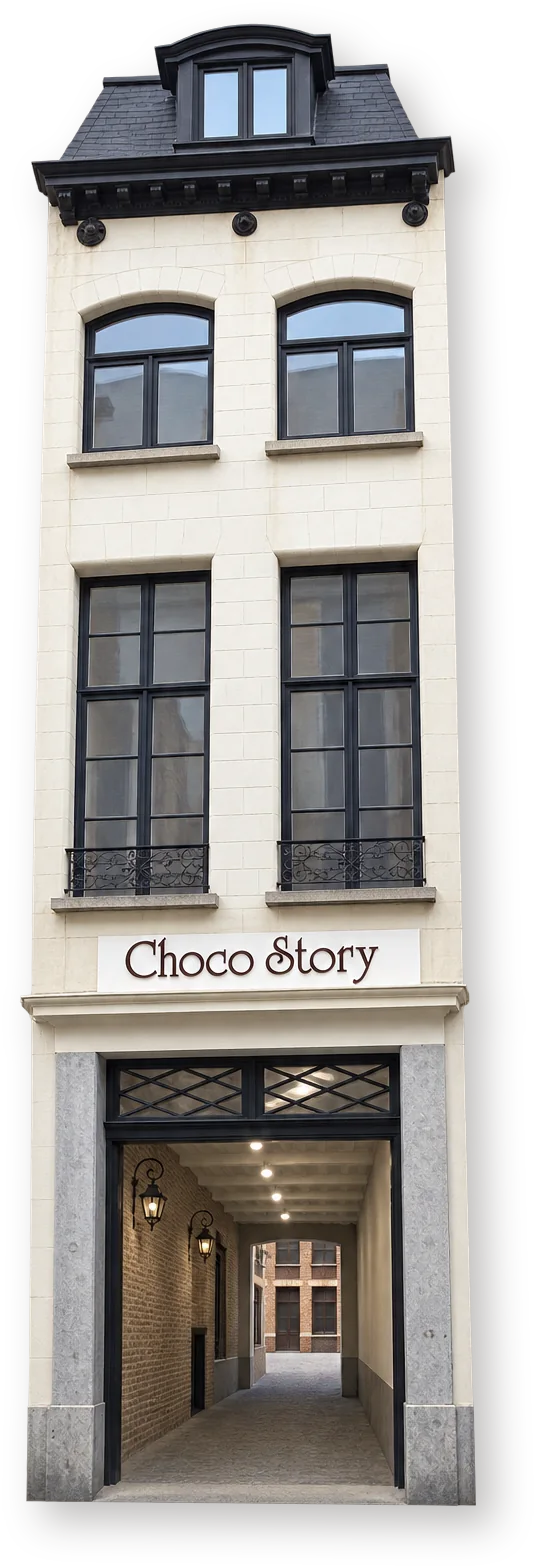 Уличный входной корпус музея шоколада Choco-Story Brussels на Rue de l’Étuve 41