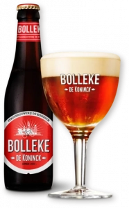 Бутылка пива Bolleke пивоварни De Koninck и фирменный бокал
