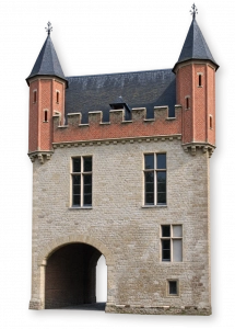 Сохранившийся фасад Тёмных ворот, Donkere Poort, бывшего дворца Принсенхоф.