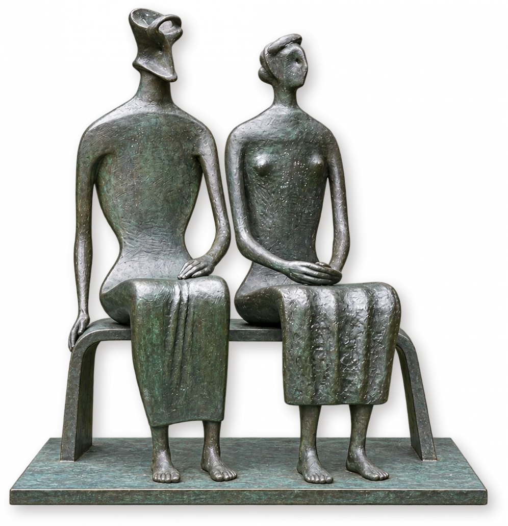 Объёмная иллюстрация по фотографиям: Король и королева, Henry Moore, Антверпен
