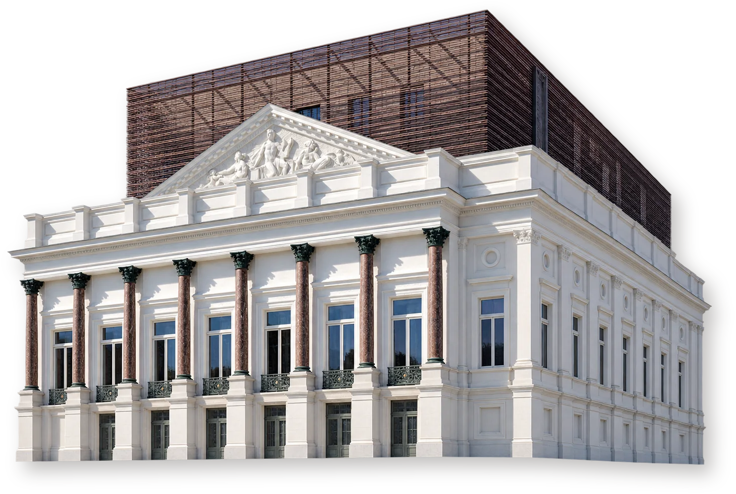 Объёмная иллюстрация по фотографиям: Кровельное расширение Королевской оперы Валлонии, Льеж